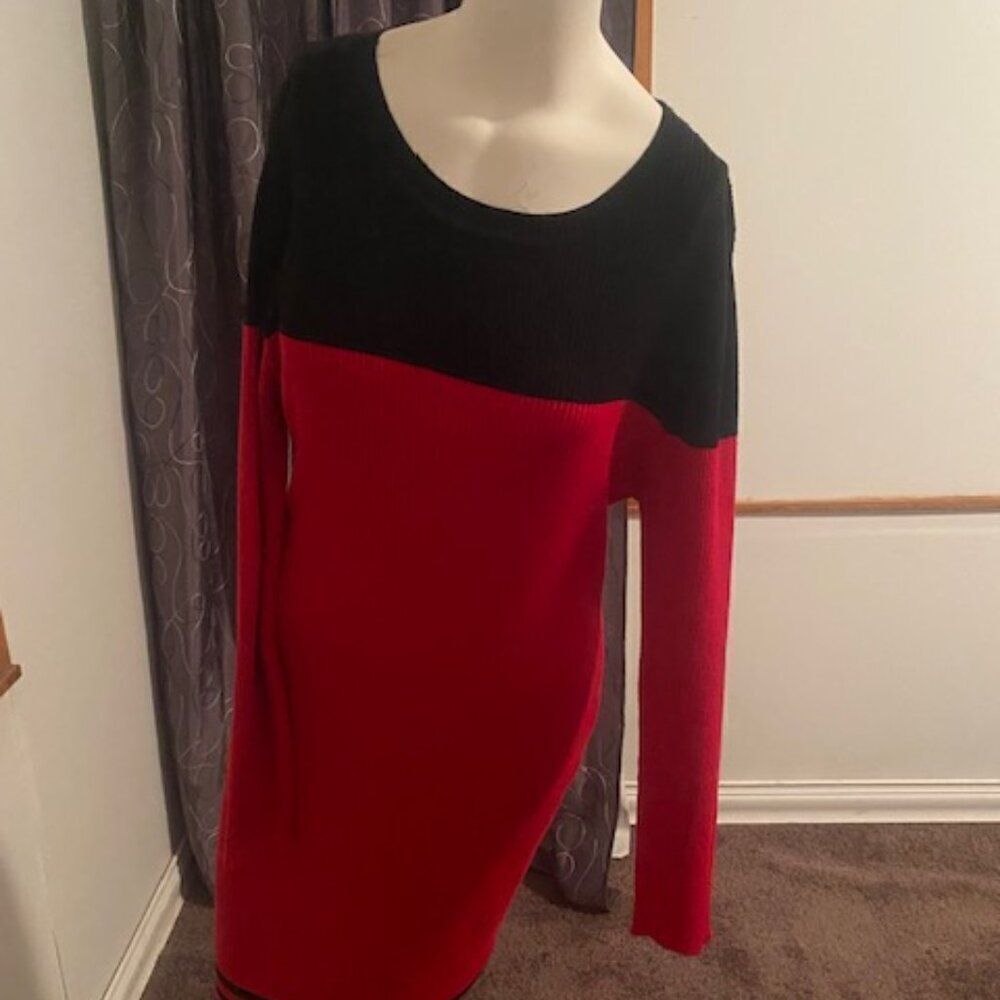 Rose Harlow Red/Black Knit sweater dress, size 3X